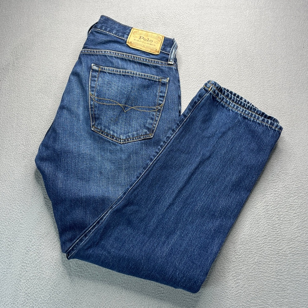 Polo Ralph Lauren The Classic Fit Jeans Men 33x32 (FIt 34x30) Dark Blue Denim